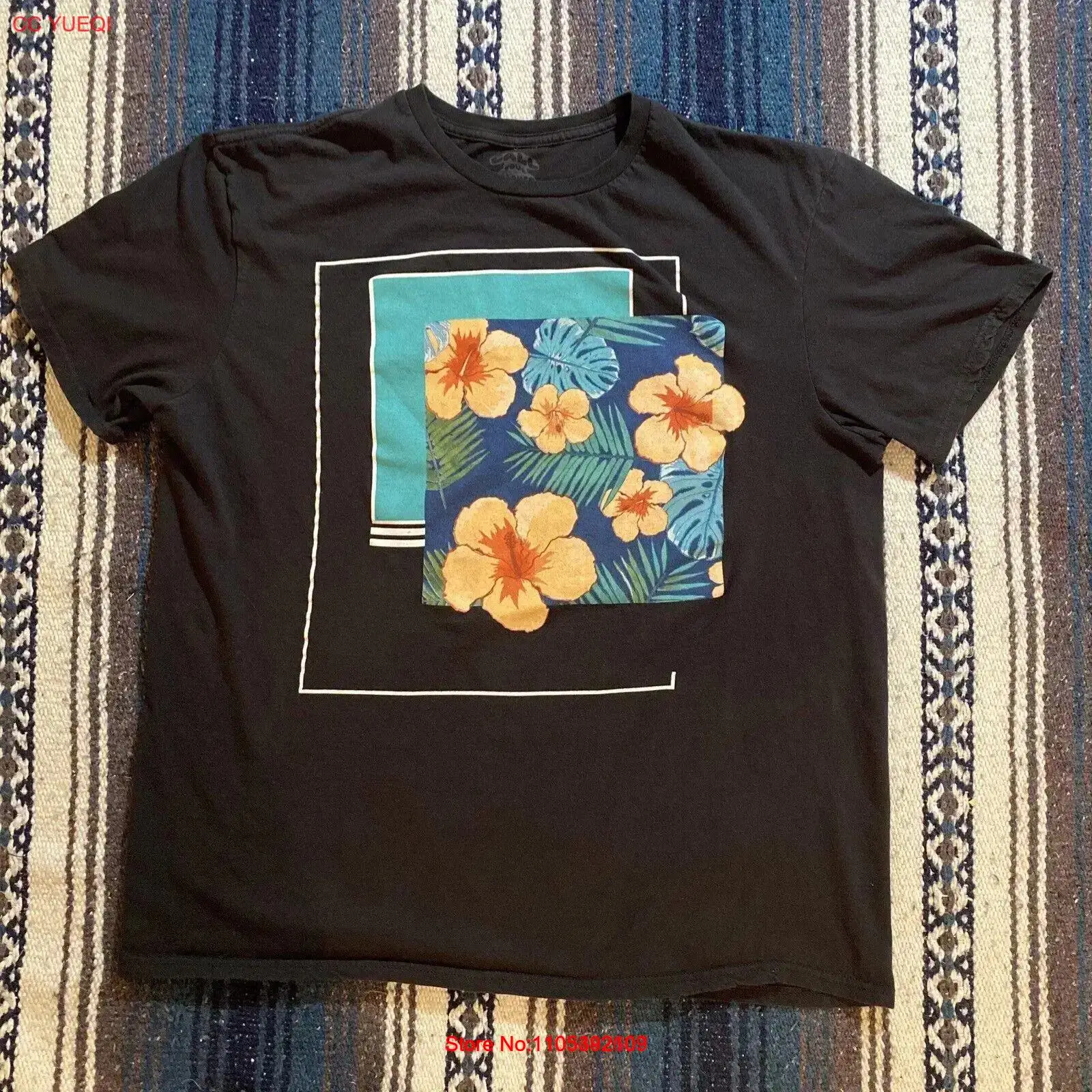 Vintage Hawaiian Floral Shirt - Camiseta Estilo Y2K Geométrico Floral Havaiano
