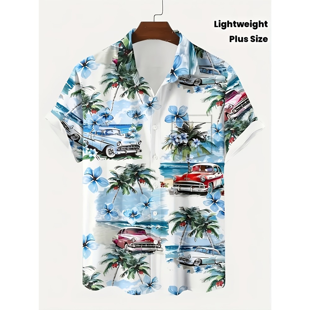 Vintage Hawaiian Floral Shirt - Camisas Havaianas Masculinas Vintage com Estampa