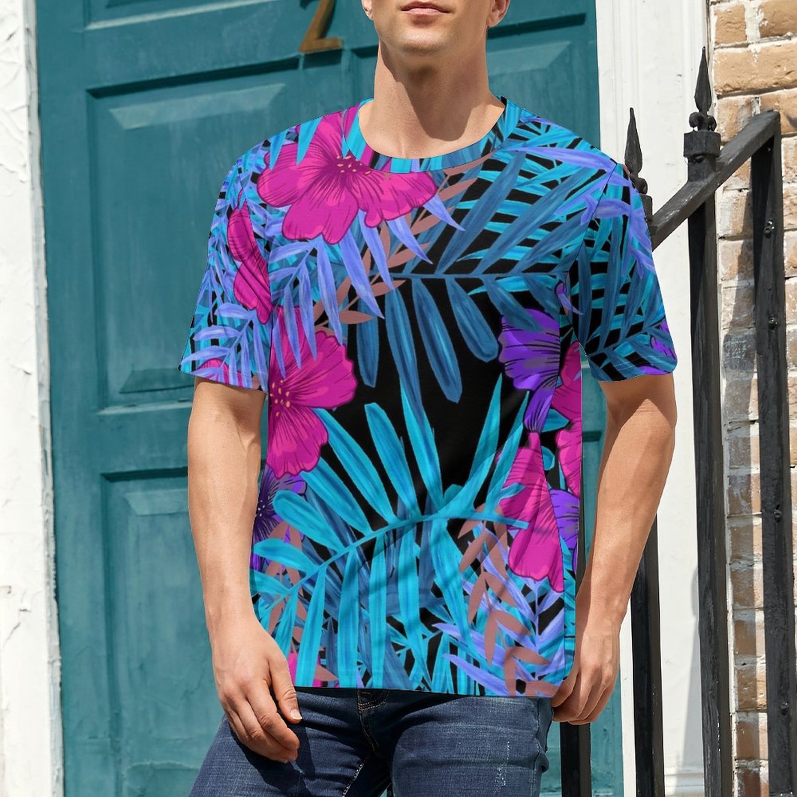 Vintage Hawaiian Floral Shirt - Camiseta oversized, camisetas florais tropicais de