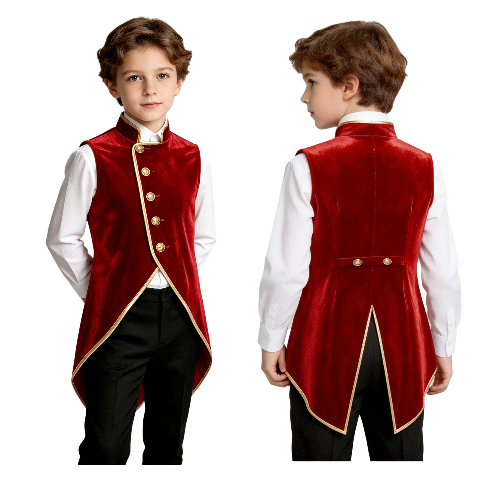 Jackets - Colete de veludo estilo medieval retrô