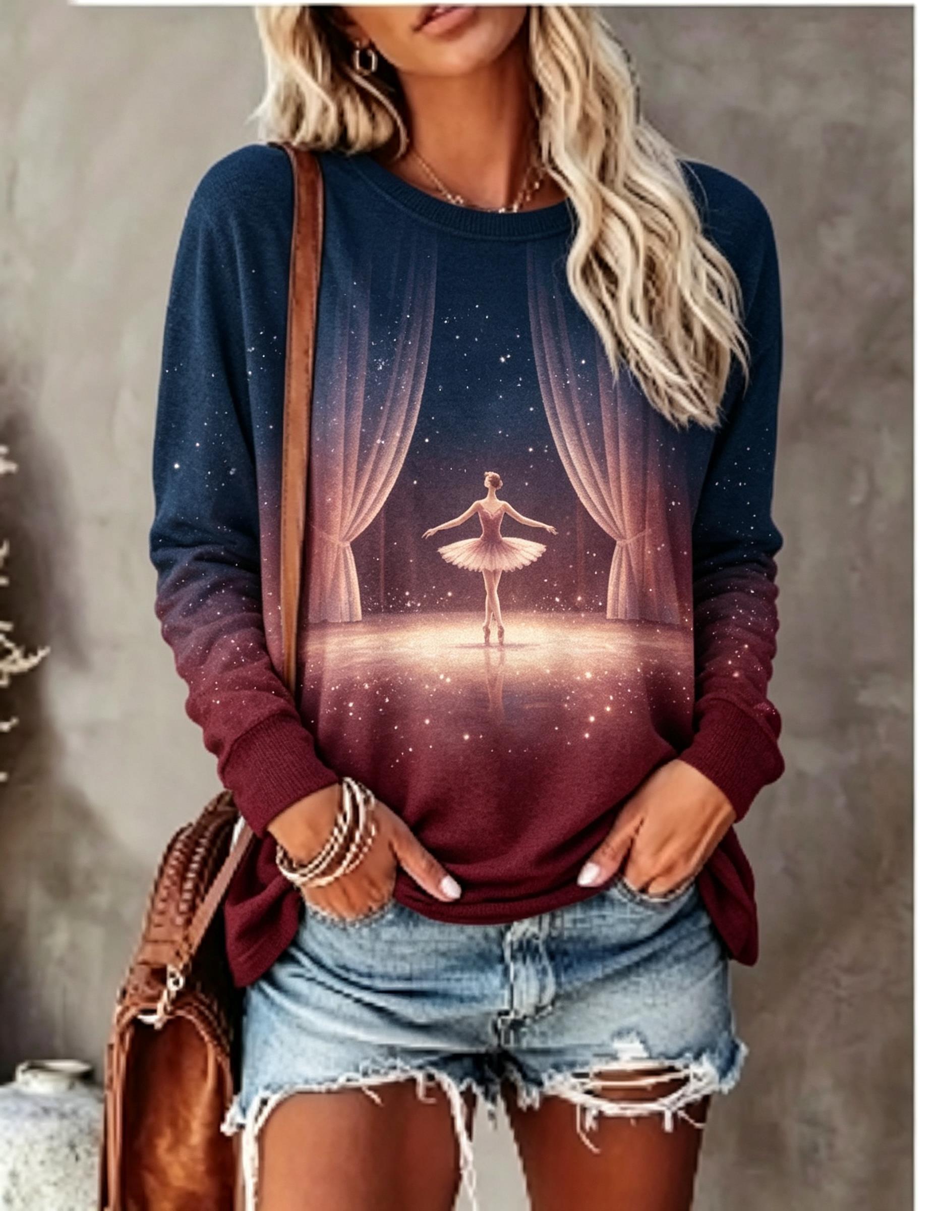 T-Shirts - Camiseta Feminina de Manga Longa com