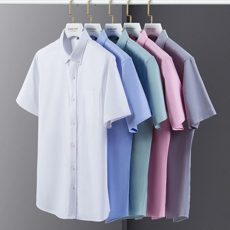 Oxford Cotton Casual Shirt Business - Verão de alta qualidade 100% algodão