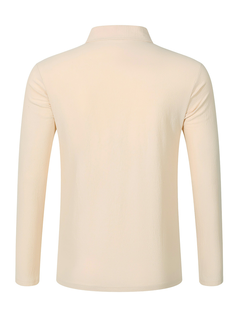 Camisa Polo Masculina de Linho - Mens Linen Shirt Long Sleeve avaliação e preço