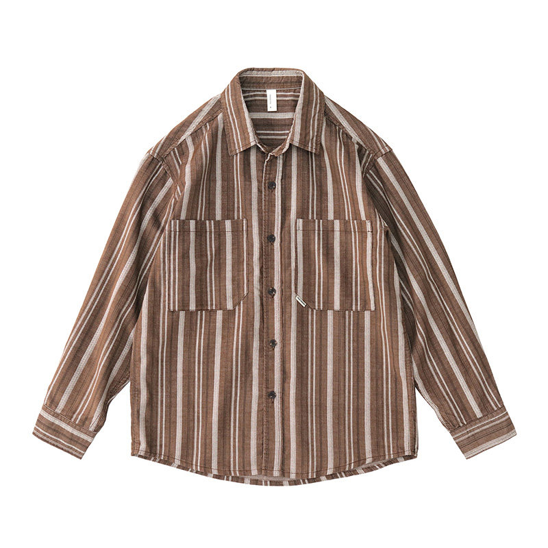 Camisa masculina japonesa vint - Corduroy Button Up Shirt Men avaliação e preço