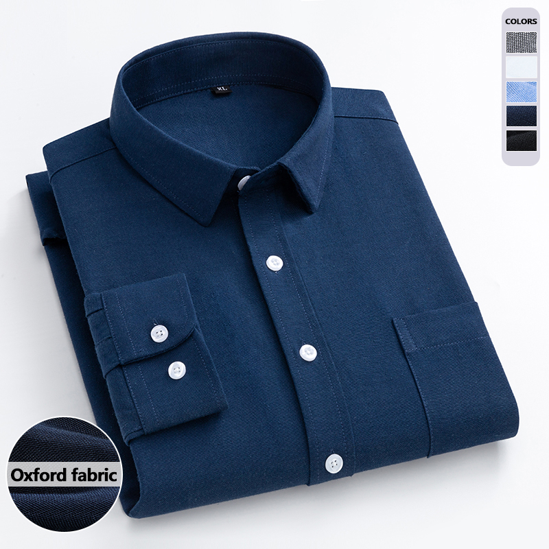 Azul marinho oxford camisa mas - Oxford Cotton Casual Shirt Business avaliação e preço