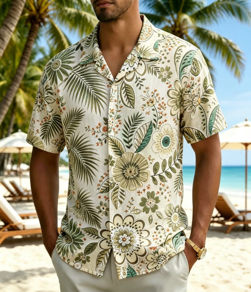 Camisa Masculina Vintage Boho  - Vintage Hawaiian Floral Shirt avaliação e preço