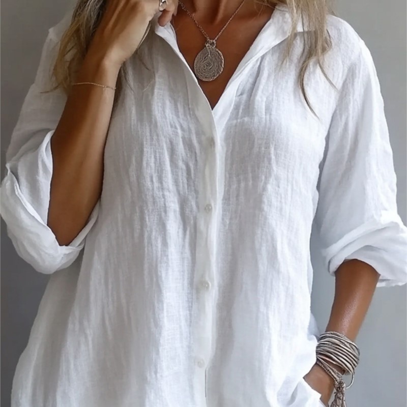 Cor sólida linho sexy com deco - Mens Linen Shirt Long Sleeve avaliação e preço