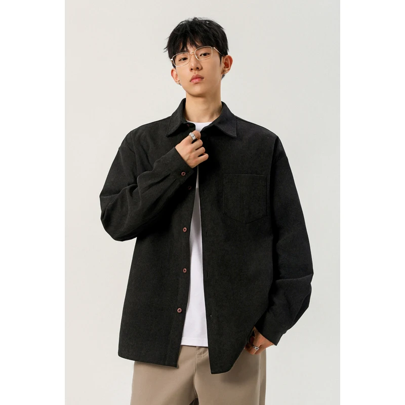 Camisa masculina de veludo cot - Corduroy Button Up Shirt Men avaliação e preço