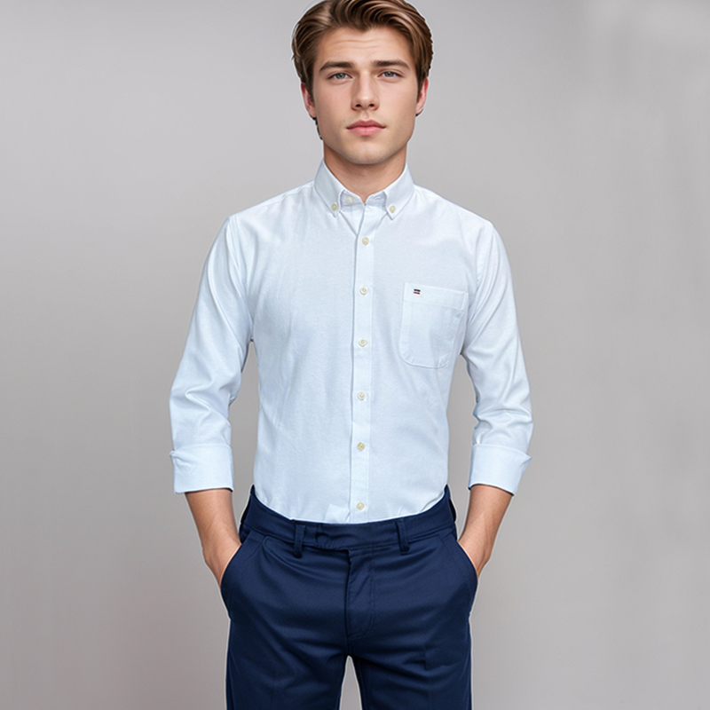 Camisa masculina 100% algodão  - Oxford Cotton Casual Shirt Business avaliação e preço