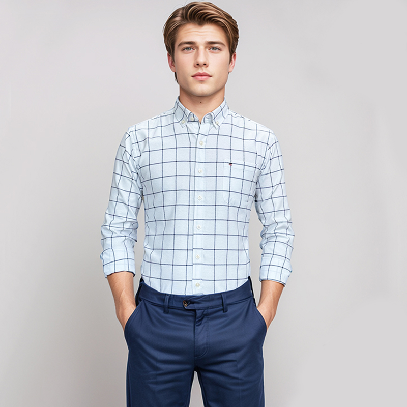Camisa masculina 100% algodão  - Oxford Cotton Casual Shirt Business avaliação e preço