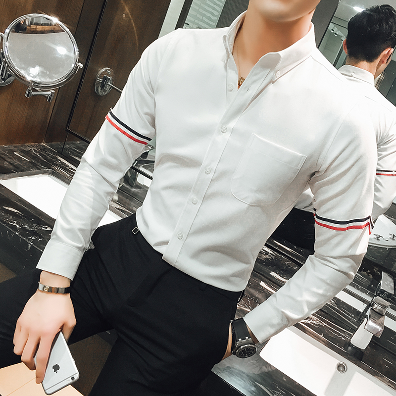 Camisa masculina - Camisa sem  - Oxford Cotton Casual Shirt Business avaliação e preço