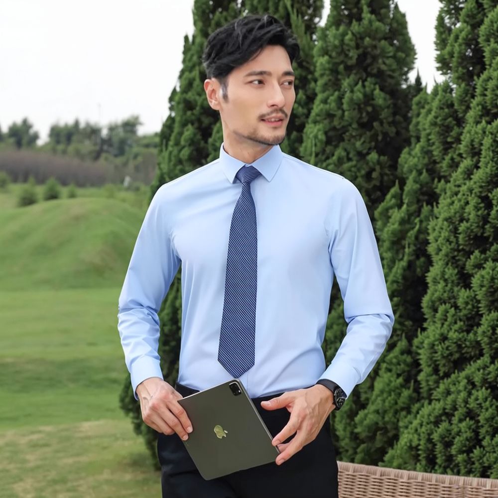 Camisa de manga comprida para  - Breathable Bamboo Fiber Shirt Non Iron avaliação e preço