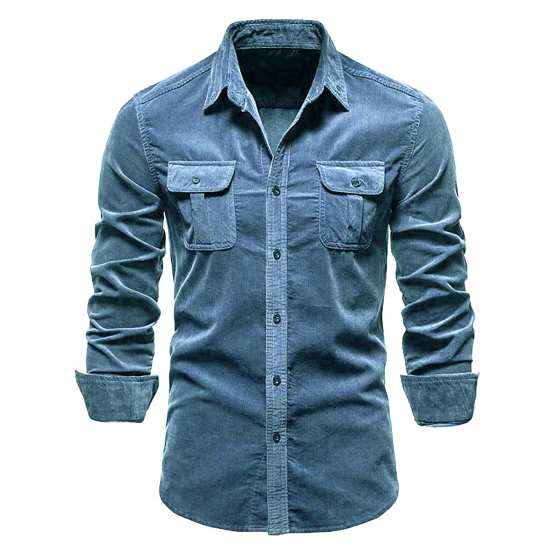 Nova camisa de veludo masculin - Corduroy Button Up Shirt Men avaliação e preço