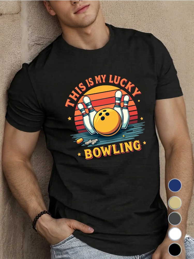 Camiseta Masculina Azul Royal  - Short Sleeve Bowling Shirt Retro avaliação e preço