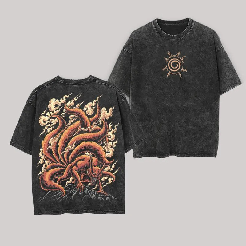 Camiseta Kurama Kyuubi Naruto  - Acid Wash Vintage Graphic T Shirt avaliação e preço
