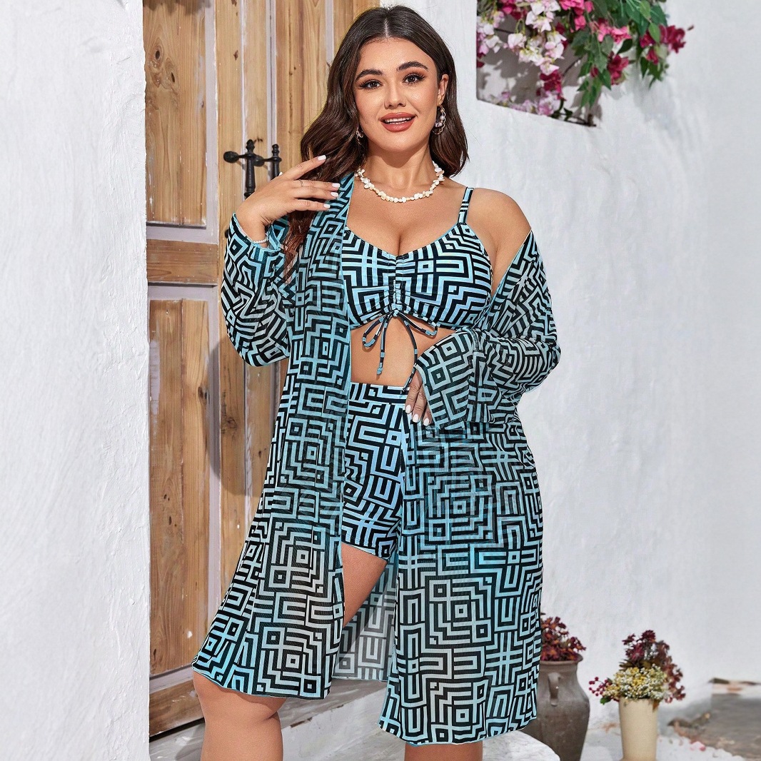 Maiô Plus Size com estampa geo - Shorts avaliação e preço
