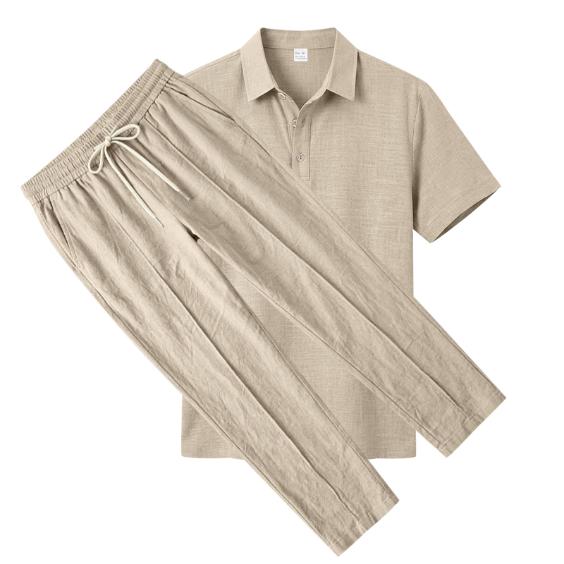Conjunto Masculino de 2 Peças: - Mens Linen Shirt Long Sleeve avaliação e preço