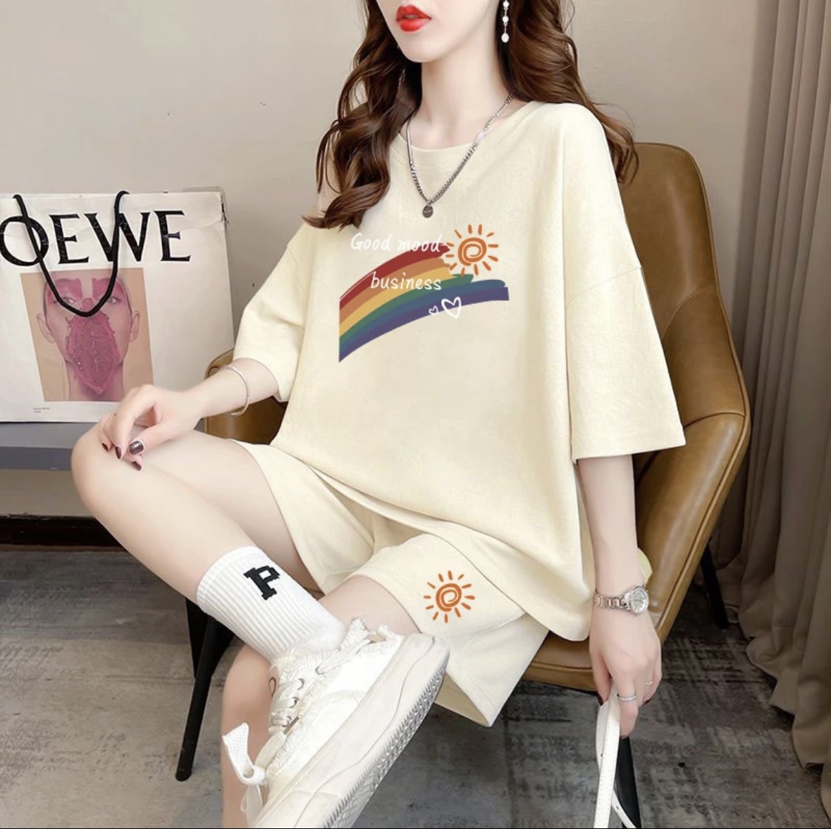 Conjunto de shorts de verão fe - T-Shirts avaliação e preço